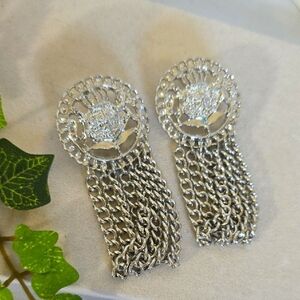 Silver Statement Multi Chain Earrings
